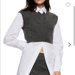 NWT Mango Grey Knit Cropped Vest